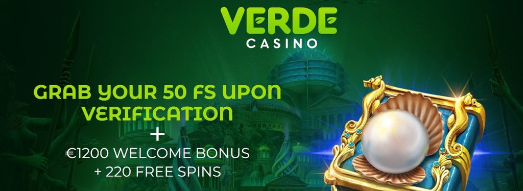 Verdecasino game information, spin value printed under the offer